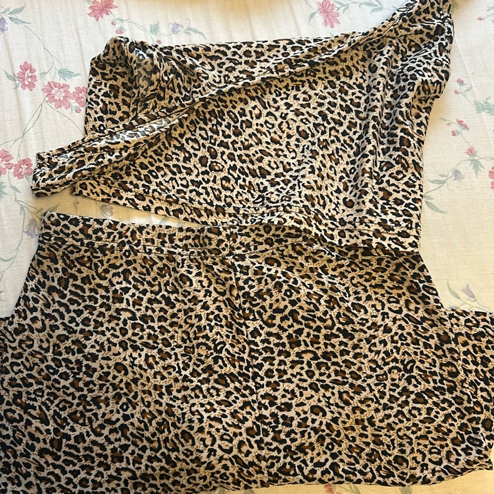 Women’s Shein Cheetah Print Tank & Biker Short Set